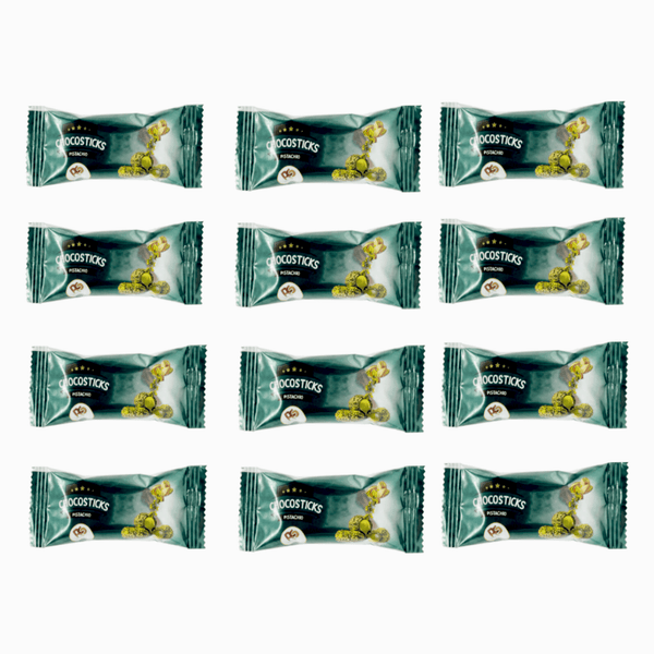 Multiple packages of chockosticks popcorn on a white background