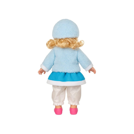 Winter Cozy Musical Light-Up Dress Doll – Blue Outfit with Pink Boots