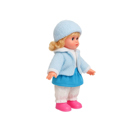 Winter Cozy Musical Light-Up Dress Doll – Blue Outfit with Pink Boots