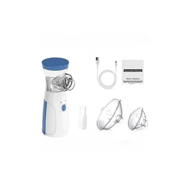 Portable Ultrasonic Mesh Nebulizer Machine for Adults & Kids – Rechargeable, Silent Inhaler with Mask & Mouthpiece