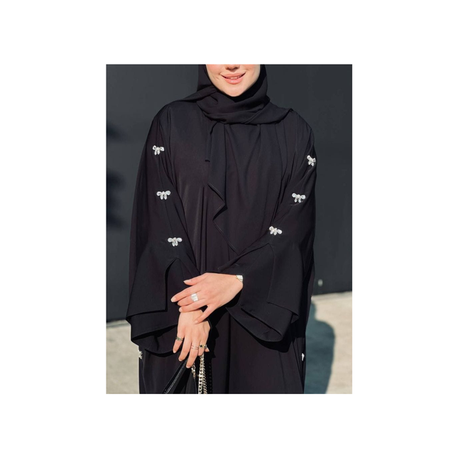 Thread-Embroidered Farosha Abaya With Shawl