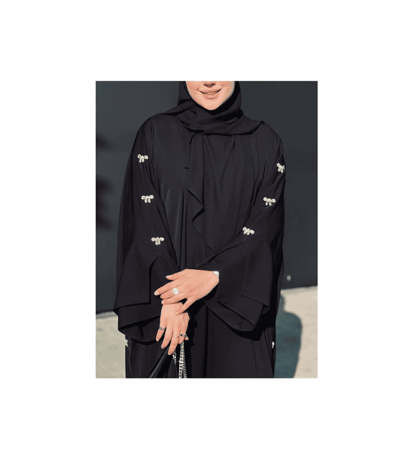 Thread-Embroidered Farosha Abaya With Shawl