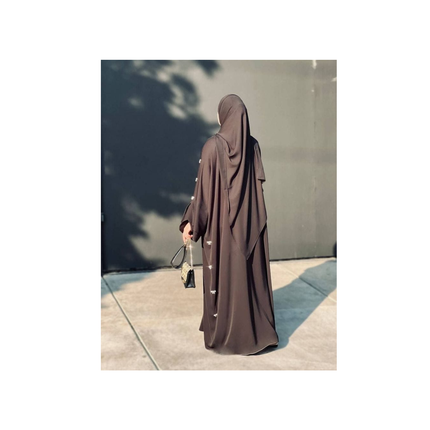 Thread-Embroidered Farosha Abaya With Shawl