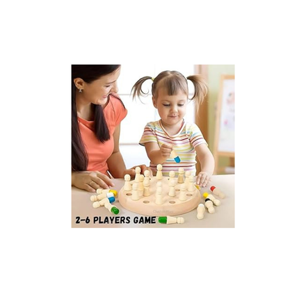 Wooden Memory Chess Game for Kids – Color Matching & Brain Development Toy