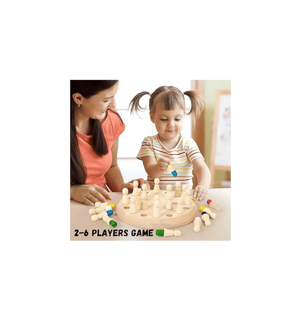 Wooden Memory Chess Game for Kids – Color Matching & Brain Development Toy
