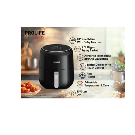 Havells Neo 1200W Air Fryer – Oil-Free Healthy Cooking with Rapid Air Technology