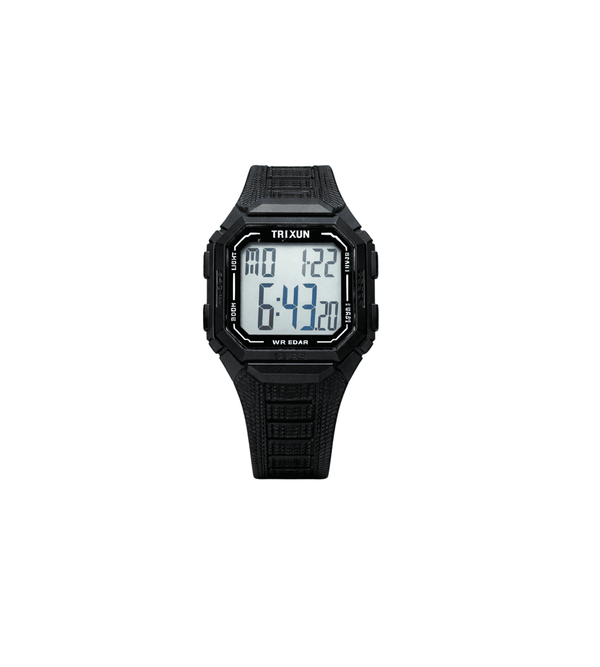 Trixun Black Digital Sports Watch for Men – Square Dial, LED Display, Water Resistant