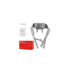 Gray shoulder and neck massager with packaging on a white background