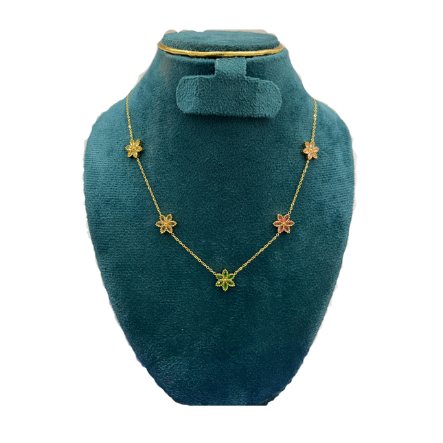 Multi colour floral daisy  necklace