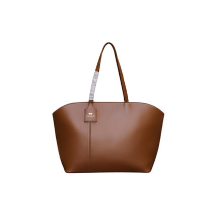 Premium brown leather tote bag
