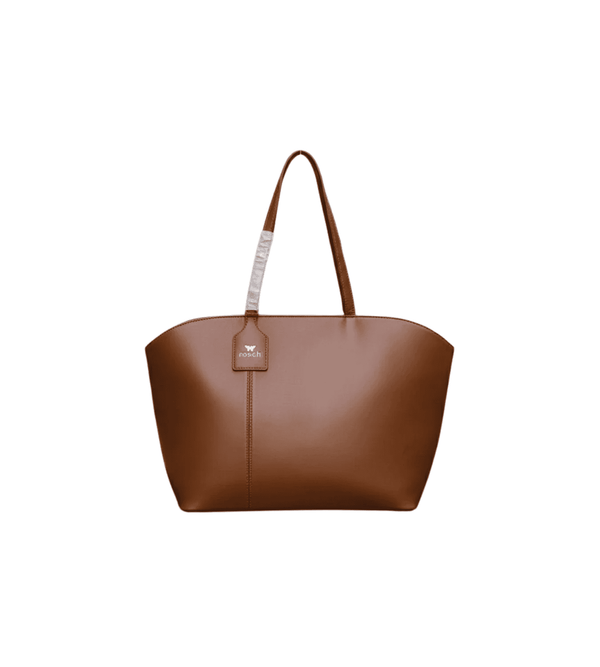 Premium brown leather tote bag