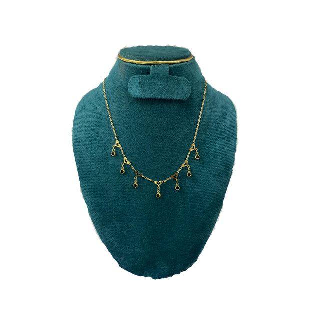 Heart chain with stone drops