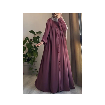 Modest rose pink abaya with shawl