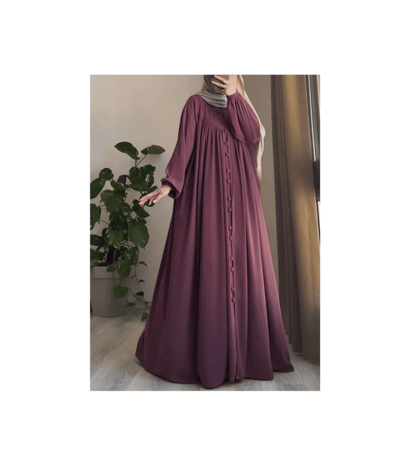 Modest rose pink abaya with shawl