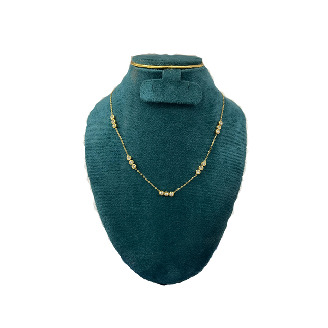 Stone trio segment necklace