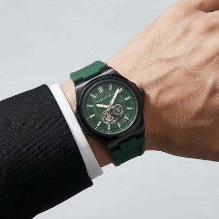 Elegant Sport Style Wristwatch For Men With Silicon Strap