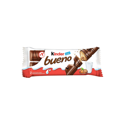Kinder Bueno chocolate bar packaging on a white background