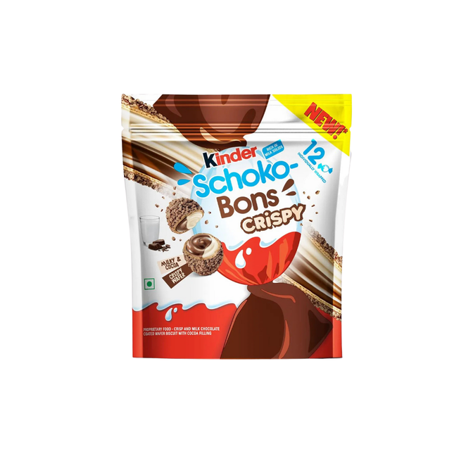 Packaging of Kinder Schoko-Bons Crispy on a white background