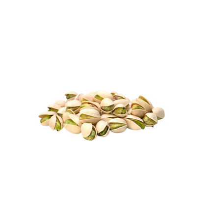 Bunch of pistachios on a white background