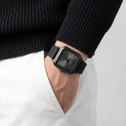 SABR Square Arabic Numerals Analogue Watch –  Silicone Strap (Unisex)
